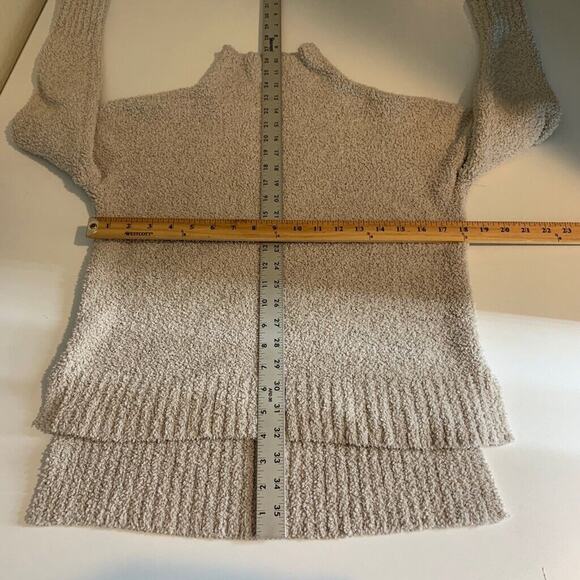 Tahari Sweater Womens XS Extra Small Putty Boucle High Low Mock Neck Pullover - Picture 8 of 13
